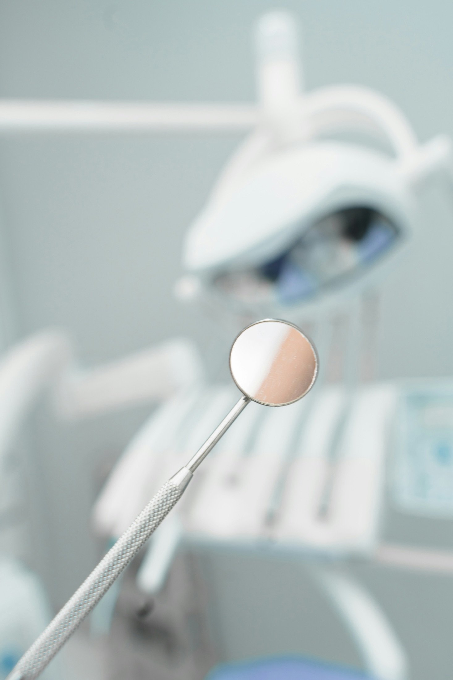 Espejo dental preparado para una evaluación